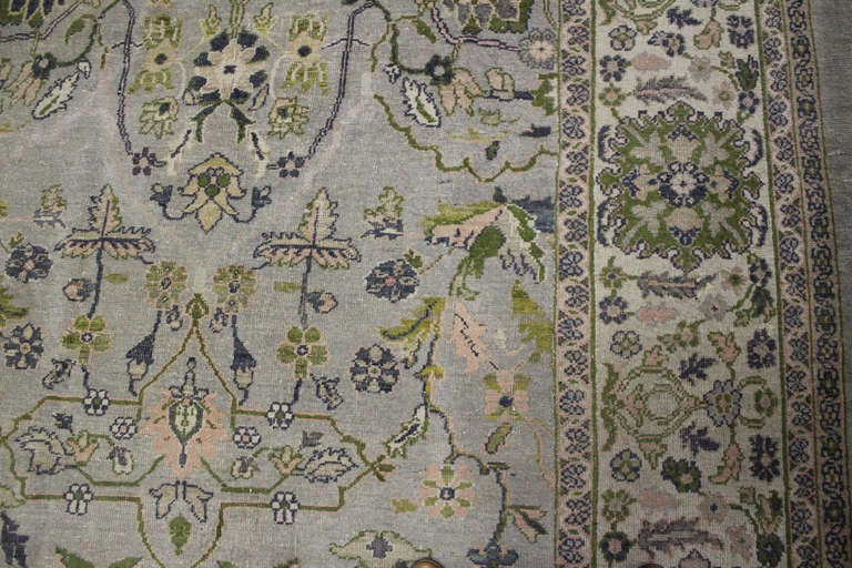 Late 19th-Early 20th Century Persian Mahal Handwoven Wool Rug
