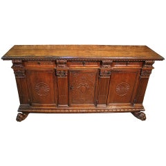 Antique Early 18th Century Tuscan Baroque Walnut Credenza