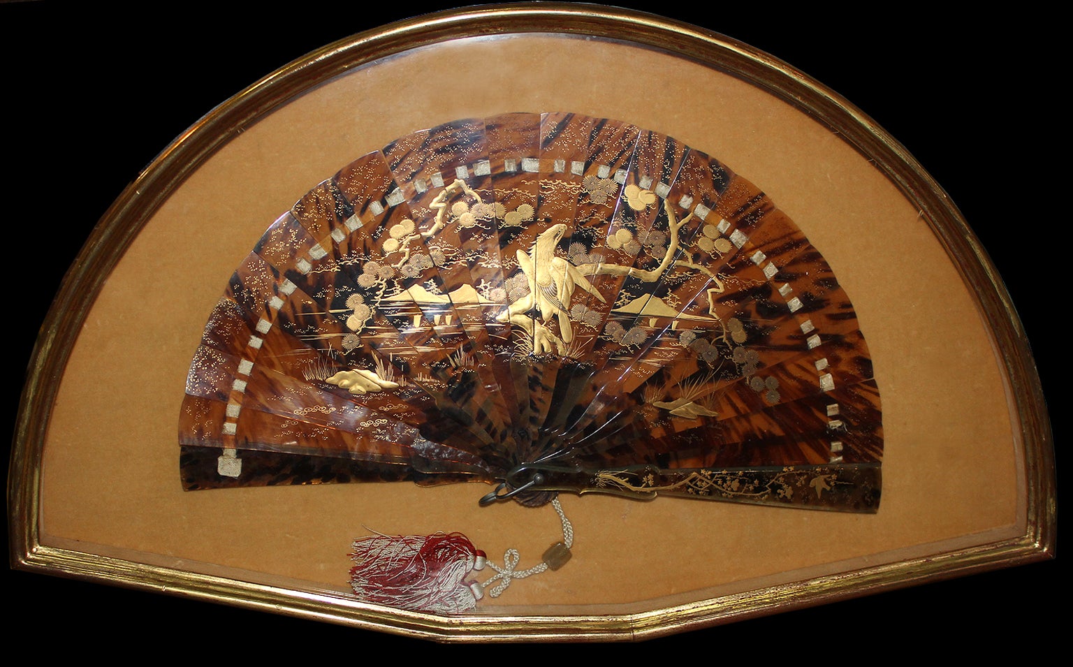 A 19th c. English "Japanned" Tortoiseshell Fan For Sale