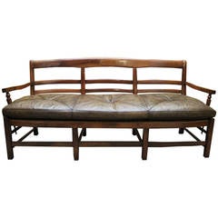 Charming and Generously Sized 19th Century Italian Cherrywood Settee