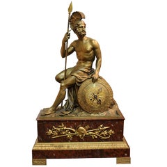 19th Century Italian Empire Neoclassical Bronze Ormolu and Rosso Antico Marble 12