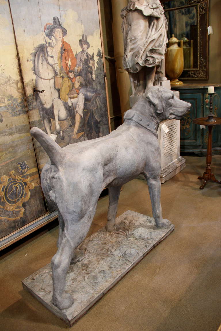 Spelter Extremely Rare 19th Century English Short Haired Pointer For Sale