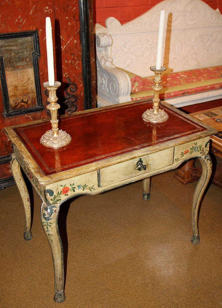 18th Century and Earlier 18th Century Italian Polychrome Side Table For Sale