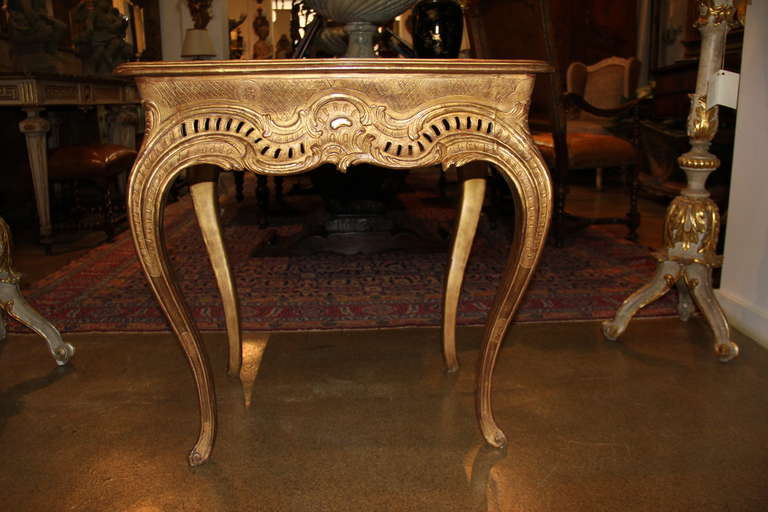 18th Century and Earlier A Rare 18th century English Palladian Giltwood and Lacquer Tea or Side Table