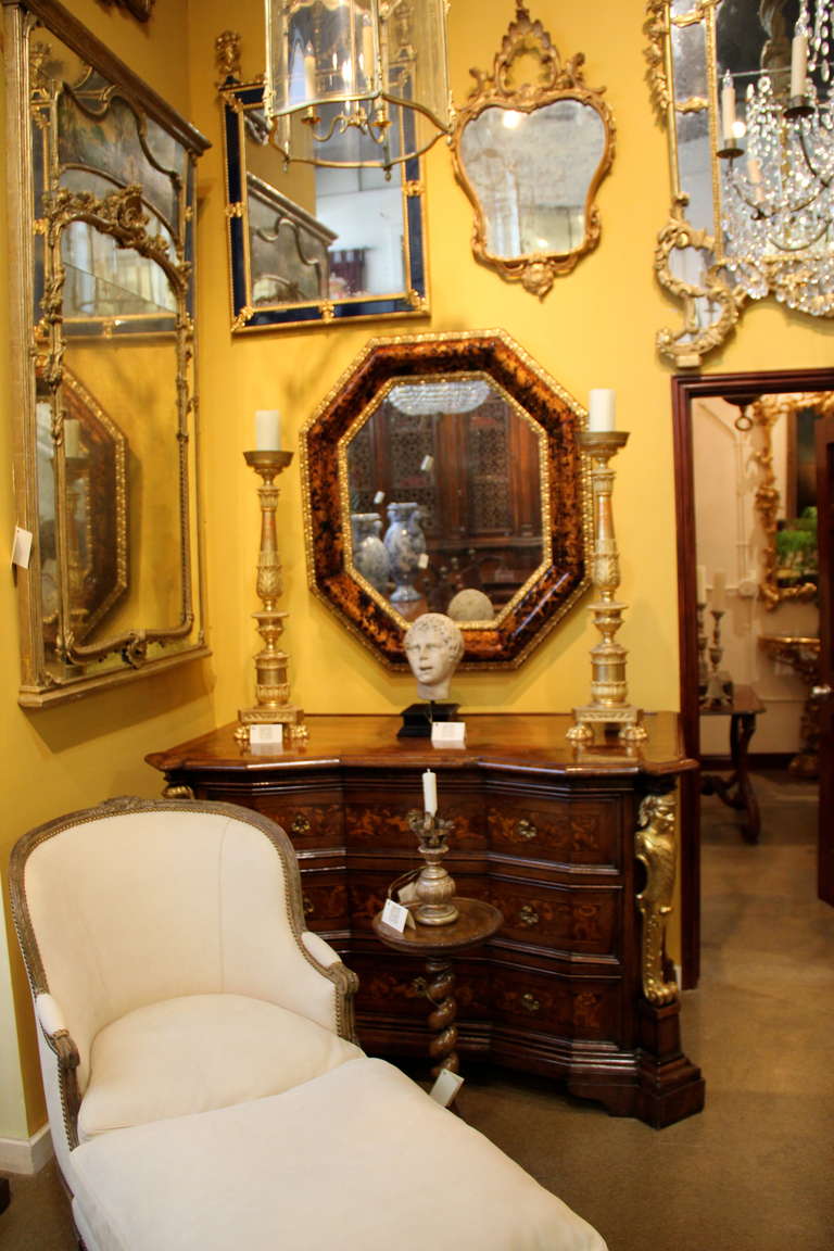 Remarkable Pair of 18th Century Italian Tortoiseshell Mirrors For Sale 1