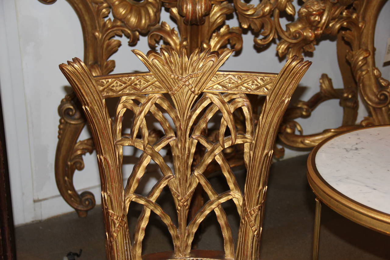 Rare Pair of Late 18th Century English Giltwood Side Chairs For Sale 2