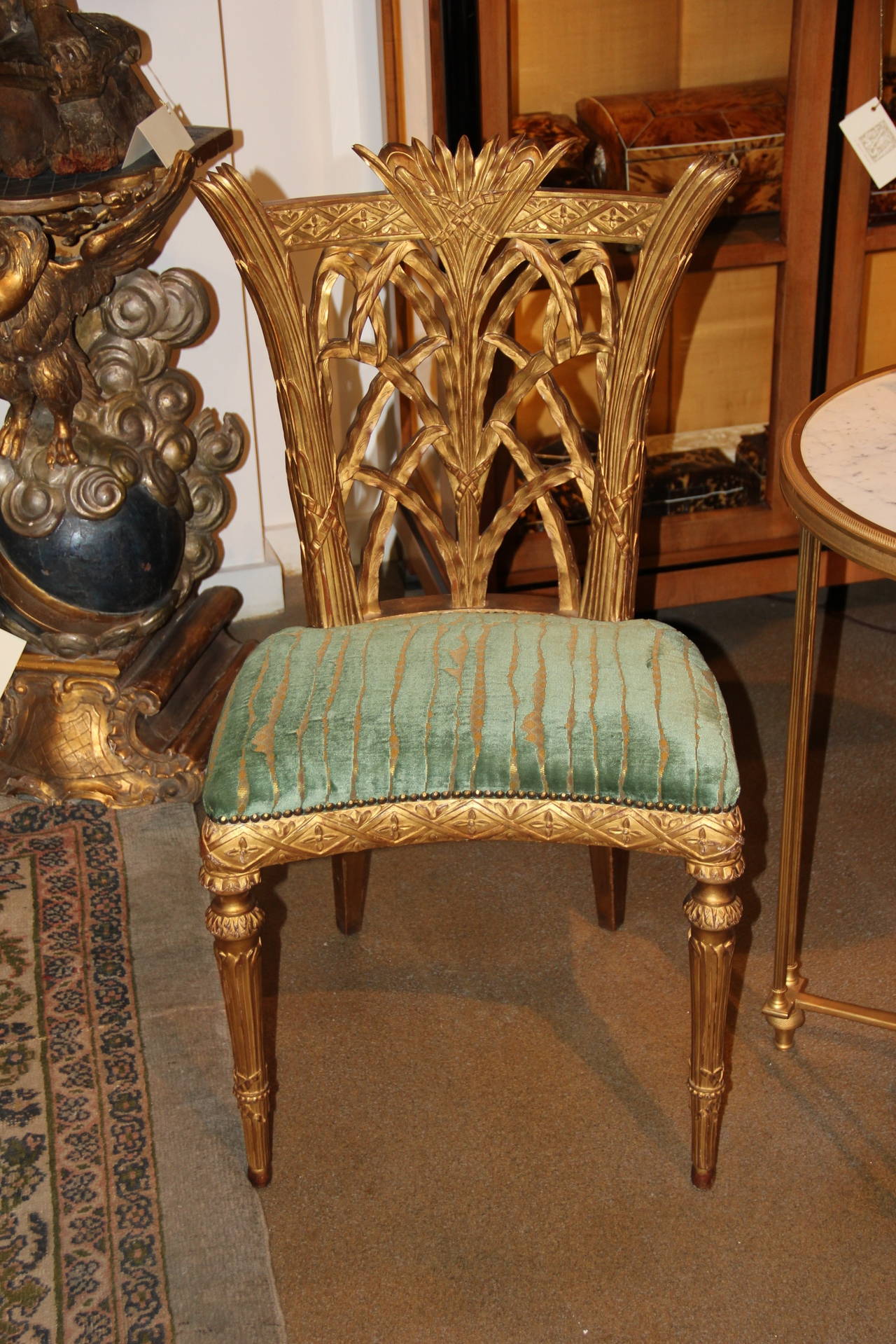Rare Pair of Late 18th Century English Giltwood Side Chairs For Sale 3