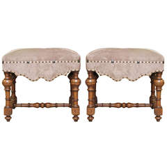 Antique Extraordinary Pair of Late 17th Century Florentine Tabouret Benches