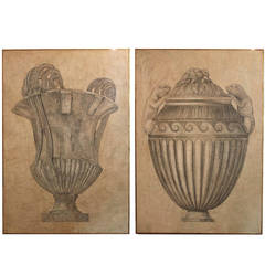 Pair of 19th Century Italian Neoclassical Oil on Canvas Paintings