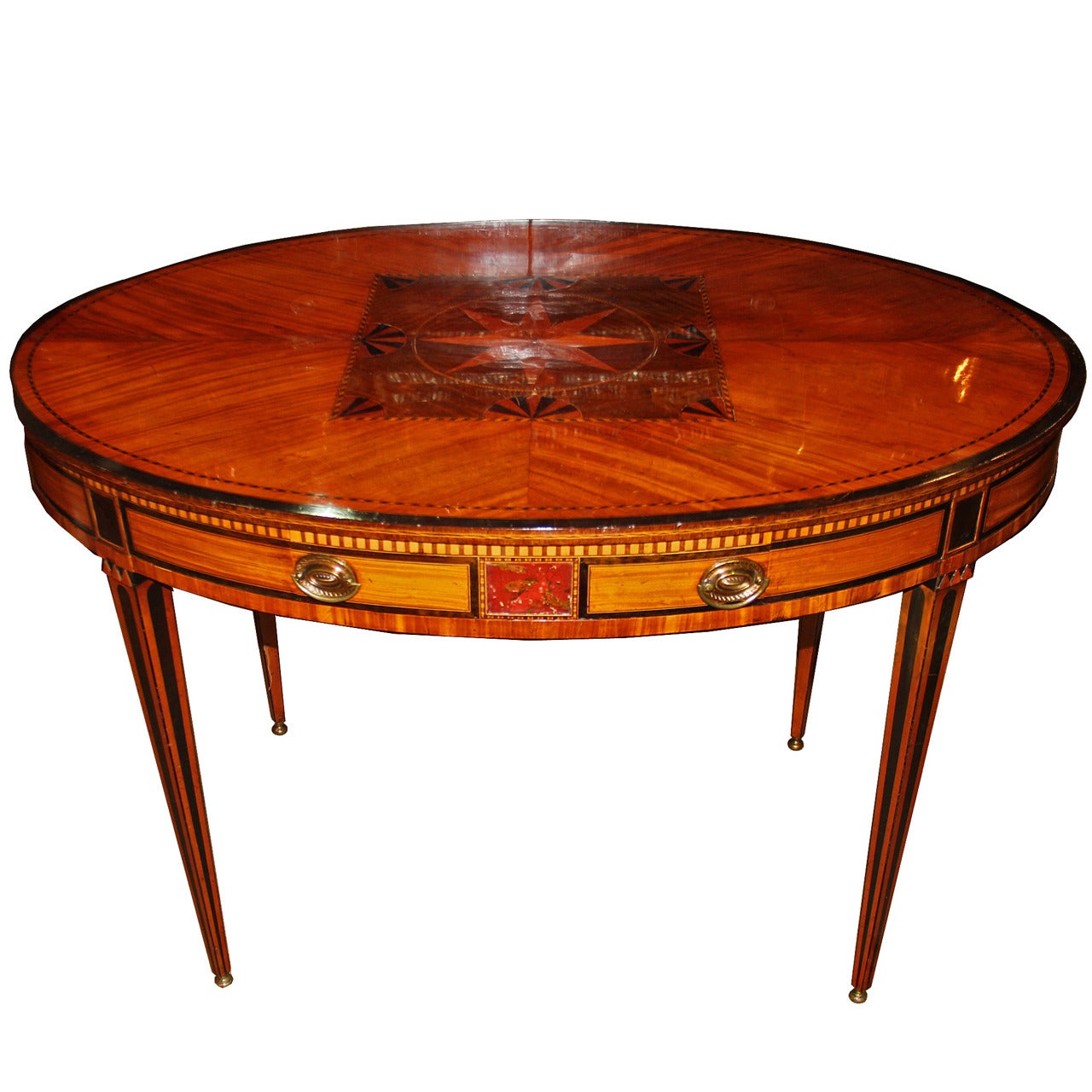 19th Century English Parquetry Center Table For Sale