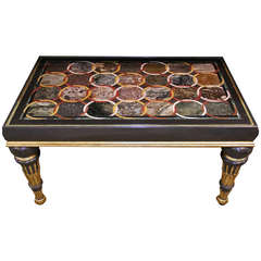 Antique An Early 15th c. Roman Mosaic and Marble Panel now as a Coffee Table Top