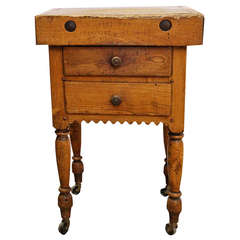 A 19th c. French Beechwood Butcher Block Table