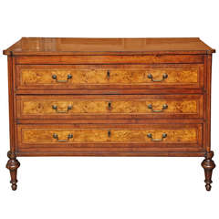 18th Century Louis XVI Olivewood and Walnut Chest of Drawers