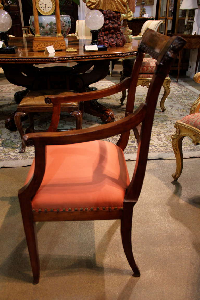 Late 18th Century Italian Louis XVI Cherrywood Armchair In Excellent Condition For Sale In San Francisco, CA
