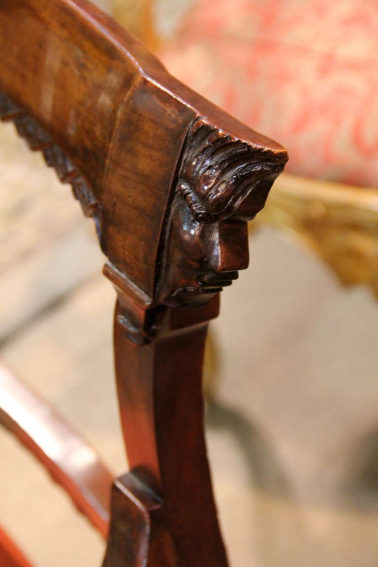 Late 18th Century Italian Louis XVI Cherrywood Armchair For Sale 2