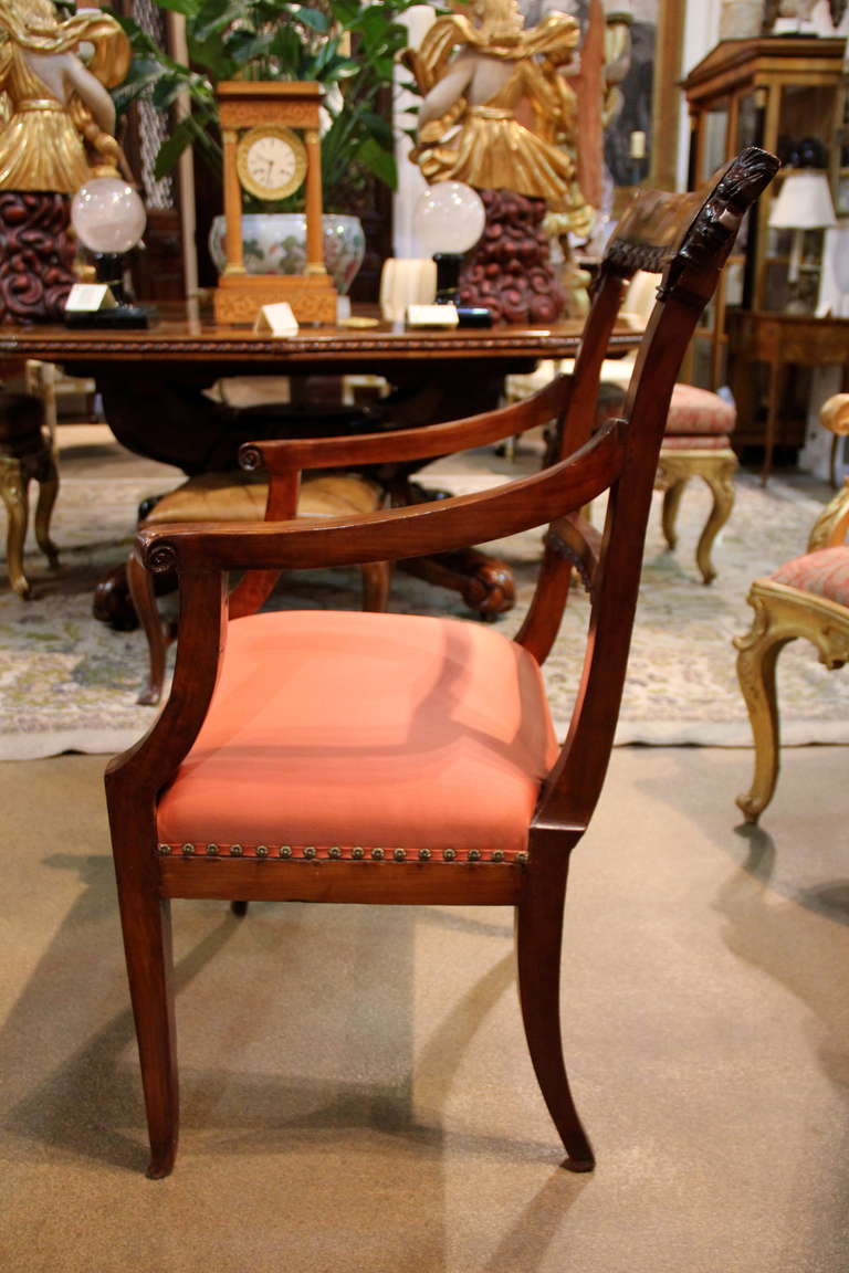 Late 18th Century Italian Louis XVI Cherrywood Armchair For Sale 4