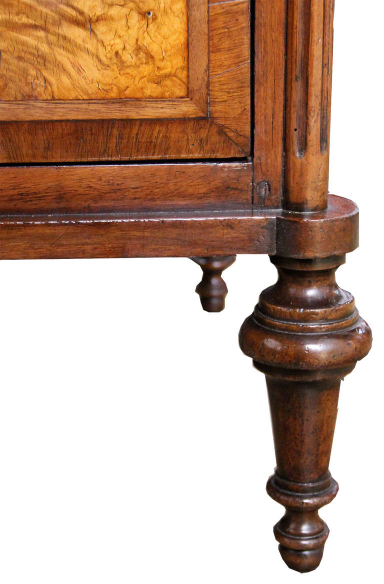 French 18th Century Louis XVI Olivewood and Walnut Chest of Drawers For Sale