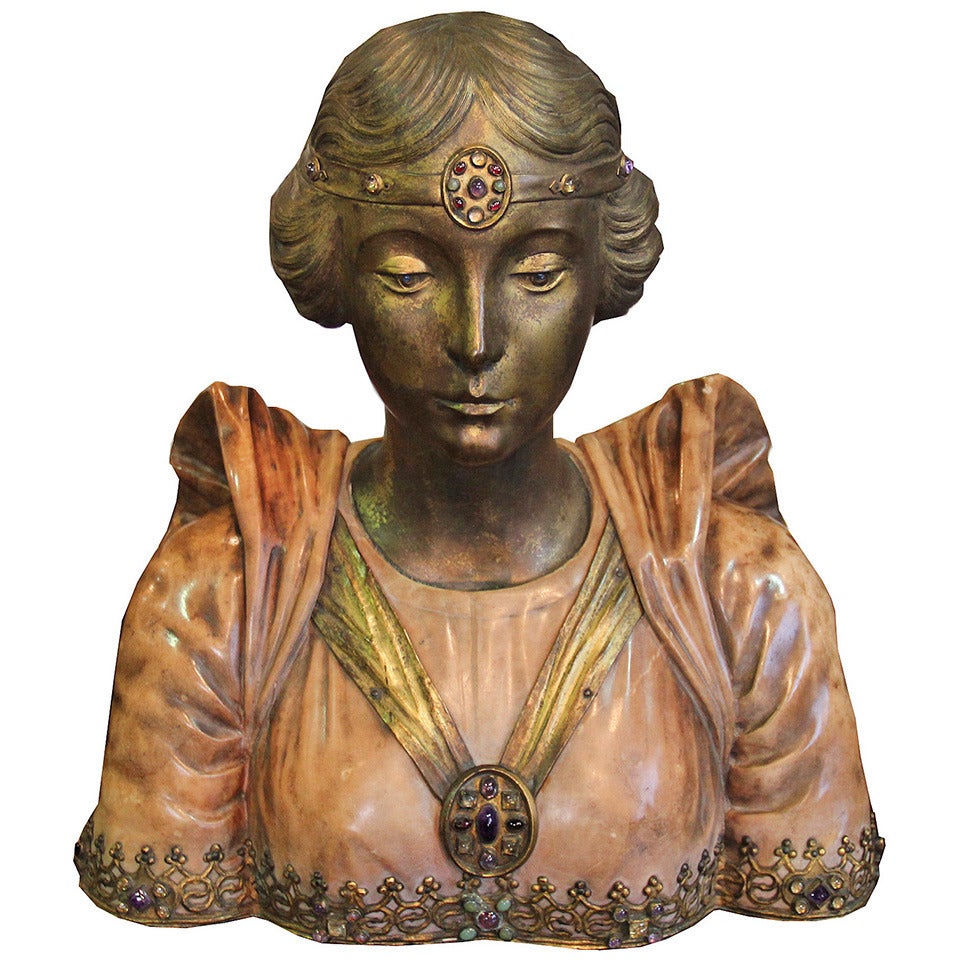 English Art Nouveau Bust of the Royal Princess Mary For Sale