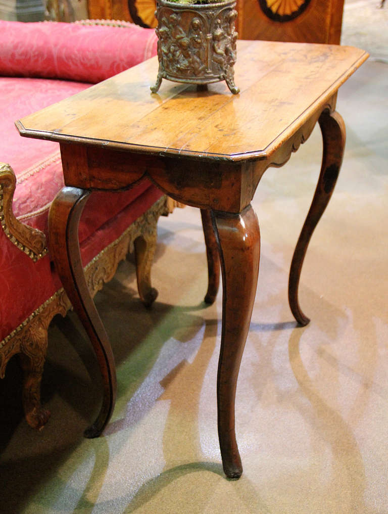 An 18th Century Louis XV Italian Walnut Side Table 1