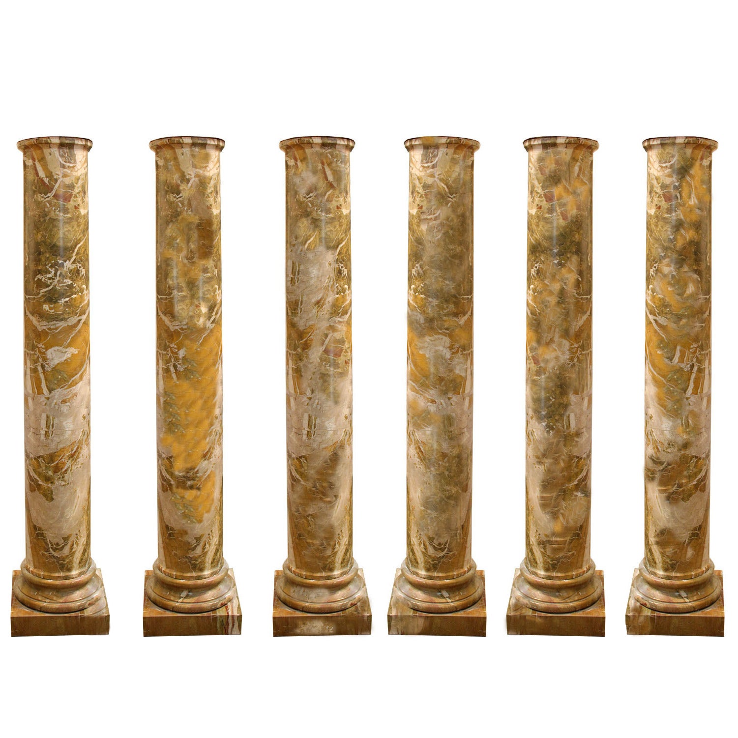 Rare Set of Six 18th Century Italian Doric Columns For Sale
