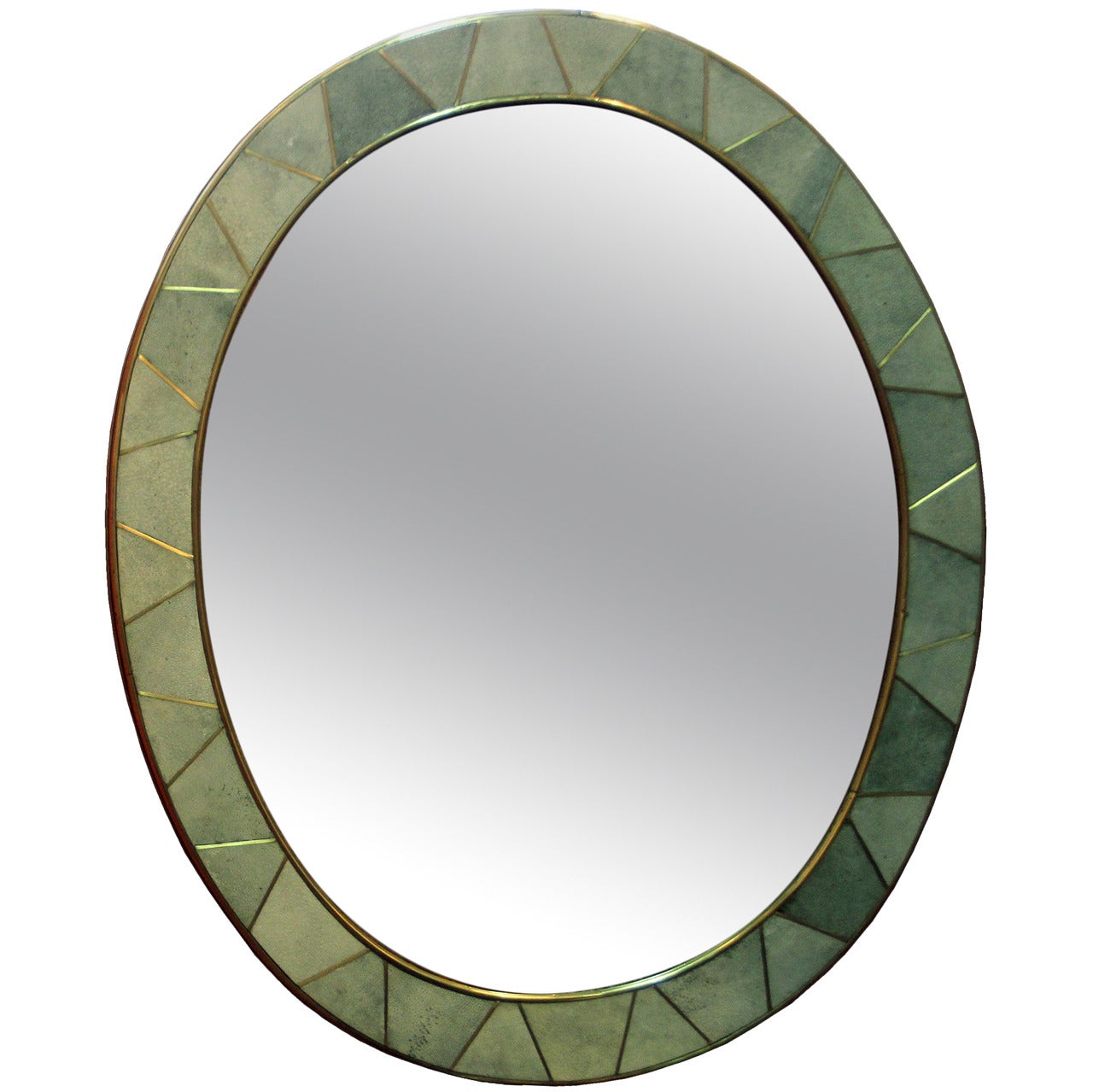 20th Century Shagreen Oval Mirror For Sale