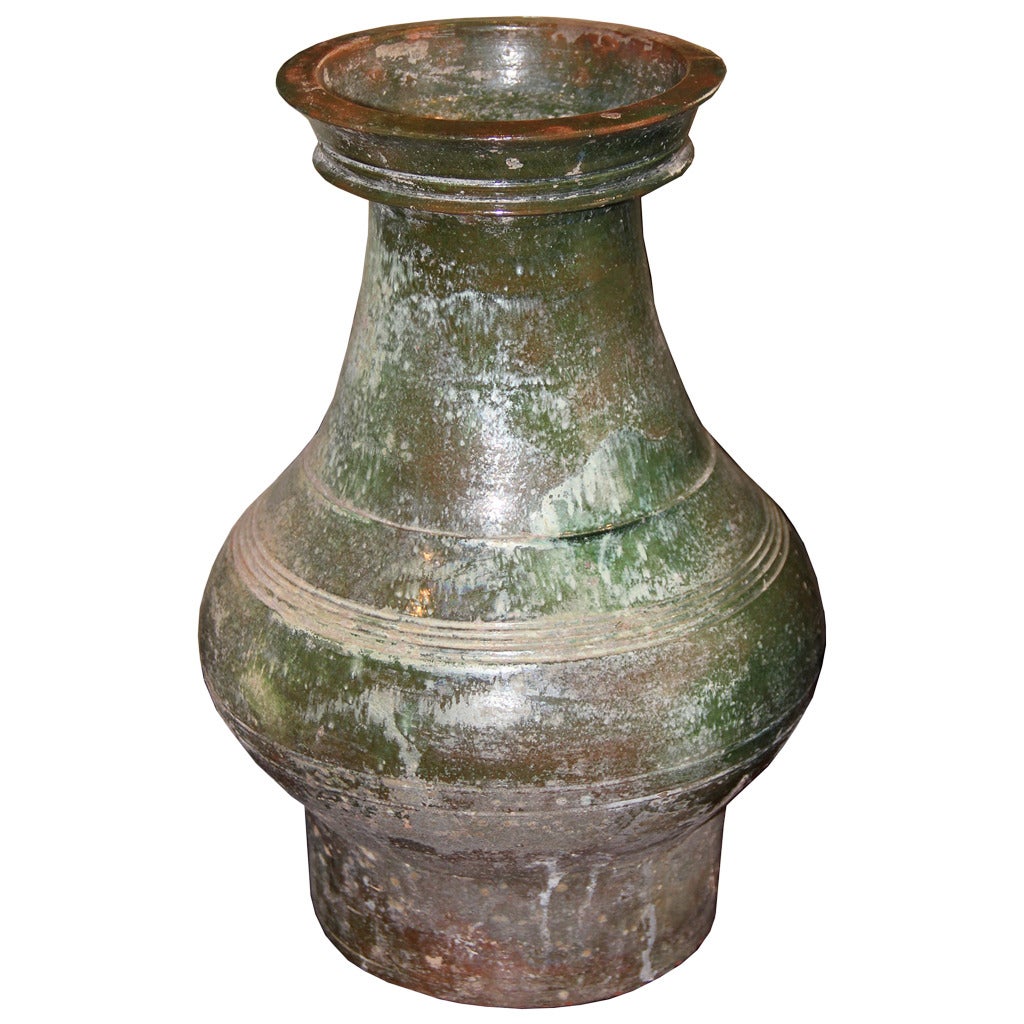 Chinese Han Dynasty Glazed Ceramic Urn For Sale