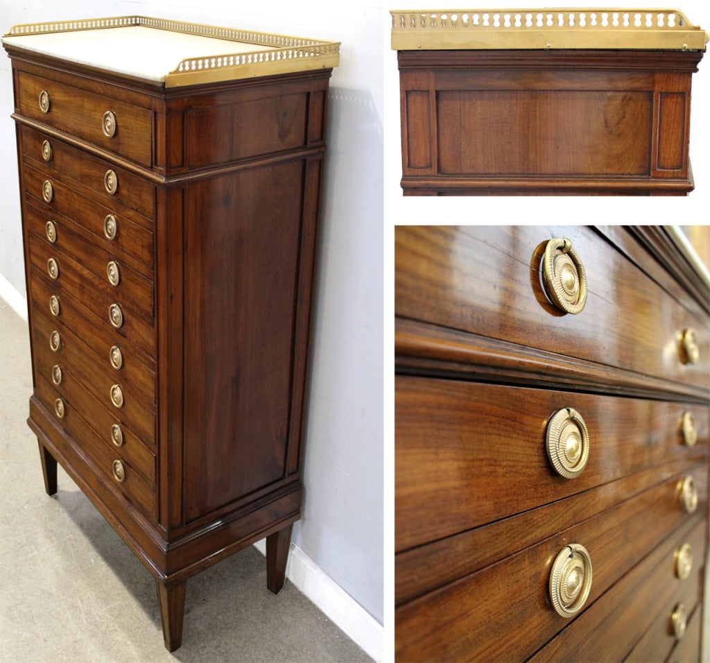 A Pair of 18th c. Neoclassical Louis XVI 9-Drawer Chiffoniers In Excellent Condition In San Francisco, CA