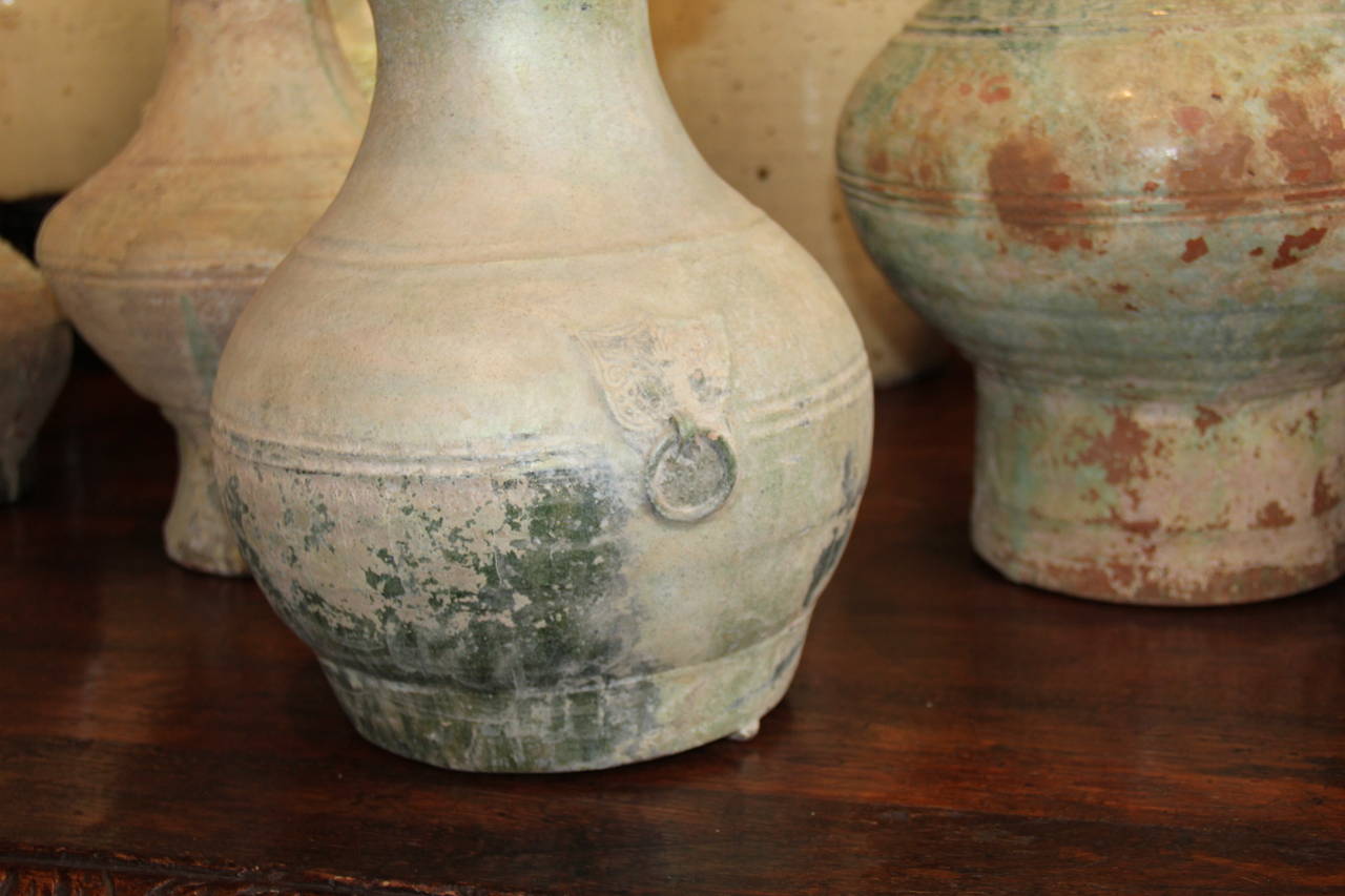 Set of Four Han Dynasty Glazed Earthenware Jars For Sale 2