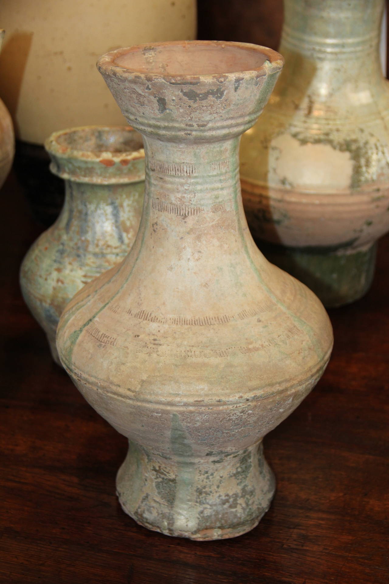 Set of Four Han Dynasty Glazed Earthenware Jars For Sale 4