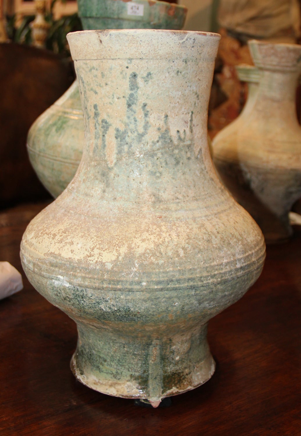 18th Century and Earlier Two Chinese Han Dynasty Glazed Earthenware Jars or 