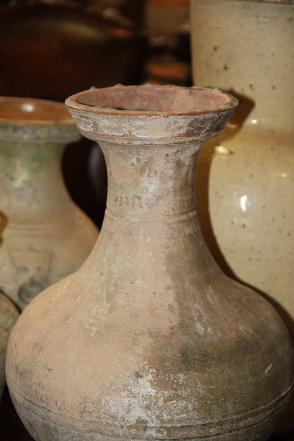 Two Chinese Han Dynasty Glazed Earthenware Jars or 