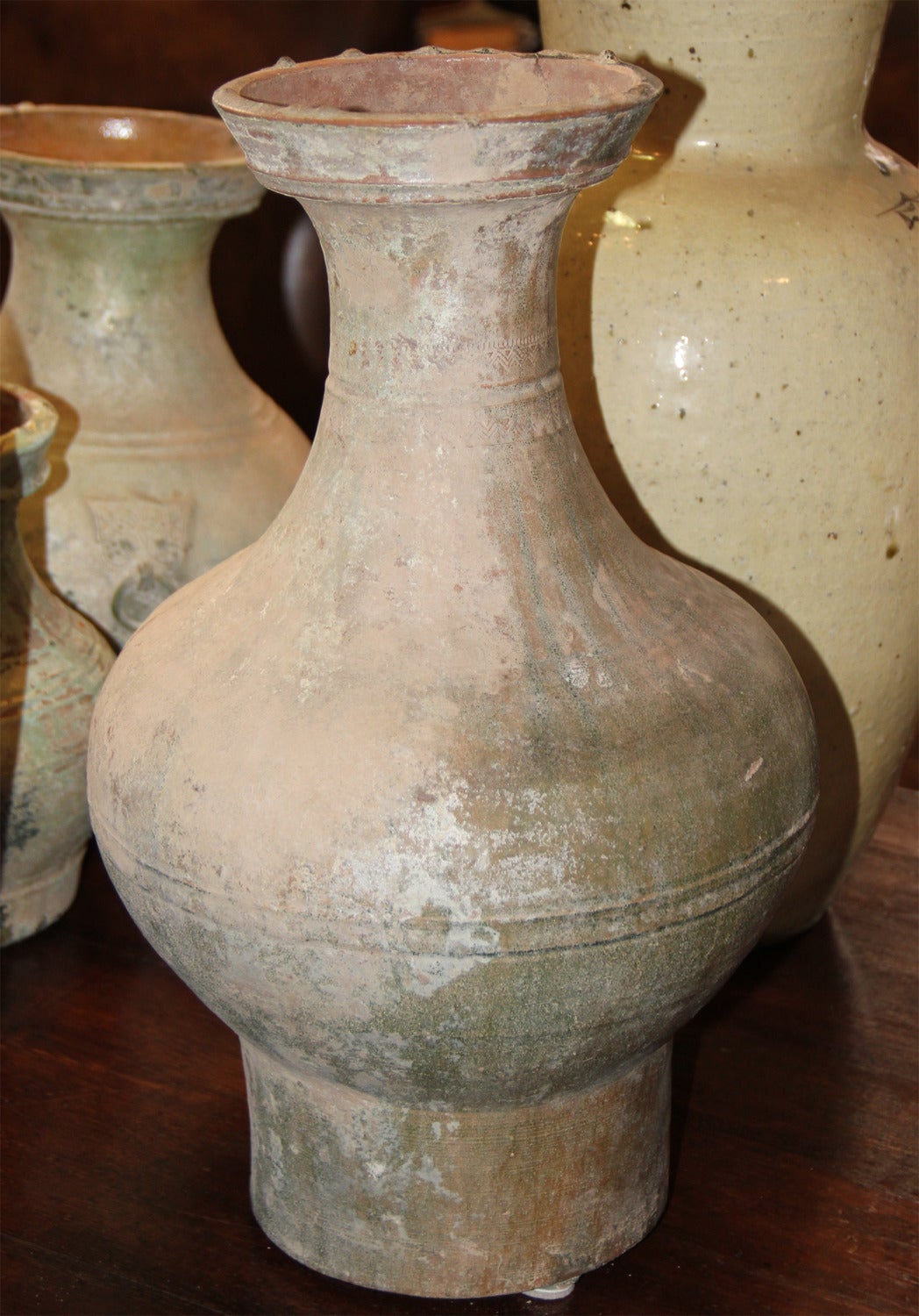 Two Chinese Han Dynasty Glazed Earthenware Jars or 