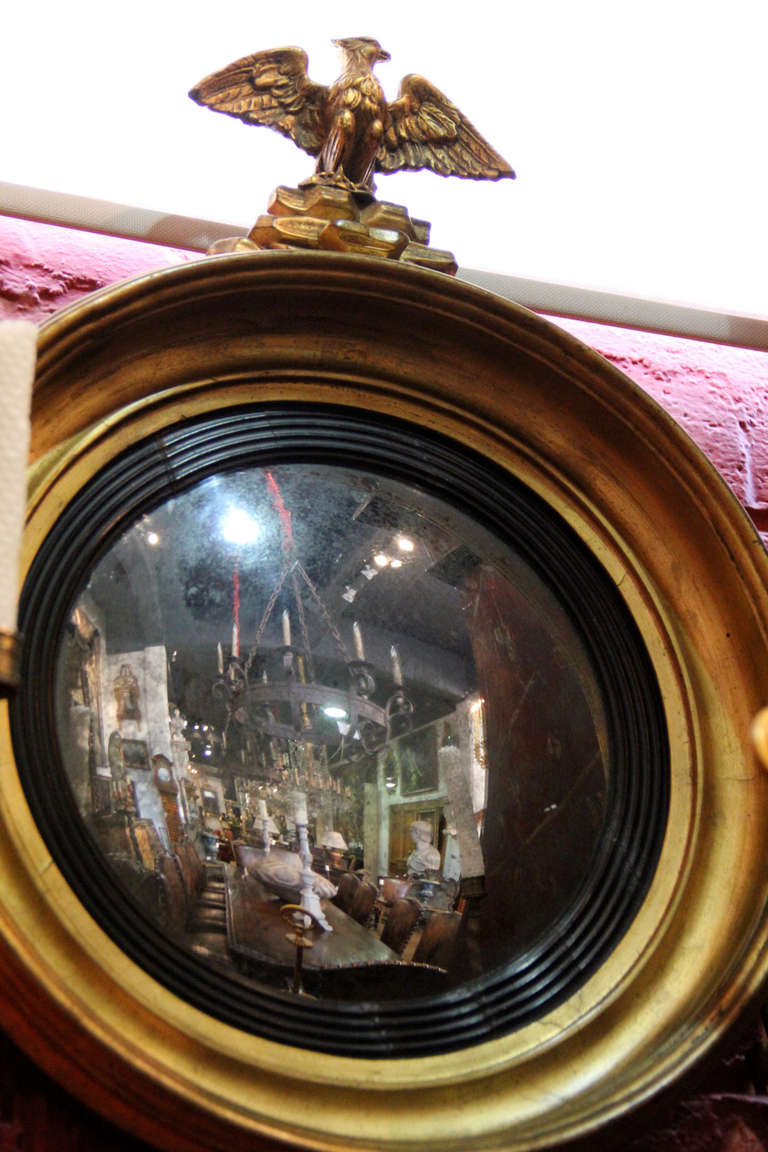 19th Century English Regency Convex Mirror For Sale 1