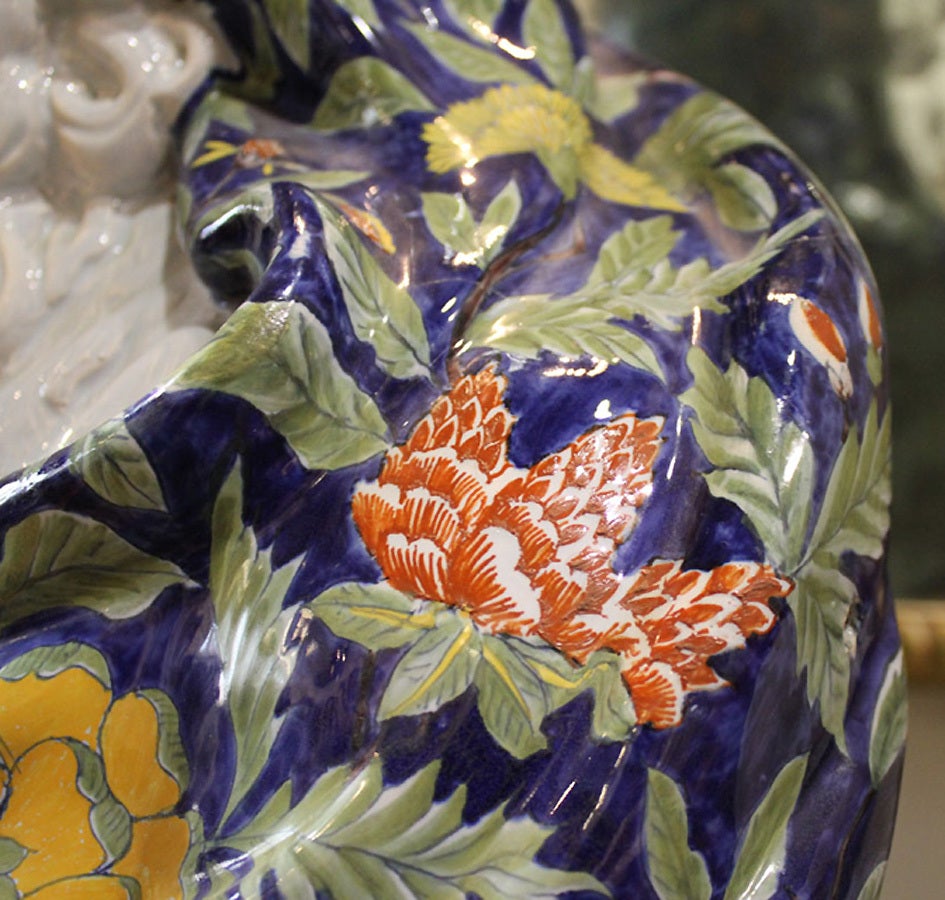 Monumental 19th Century French Rouen Faience Bust of 