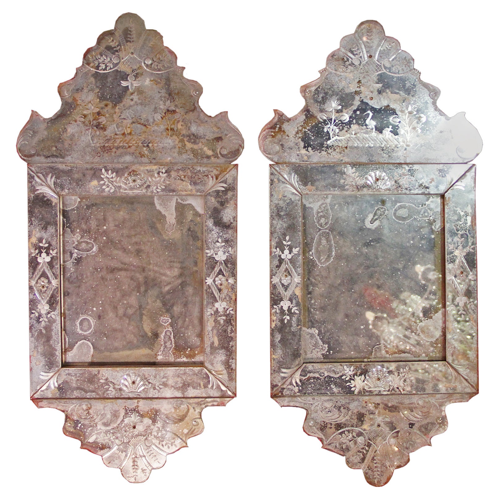 Pair of 18th Century Venetian Mirrors For Sale