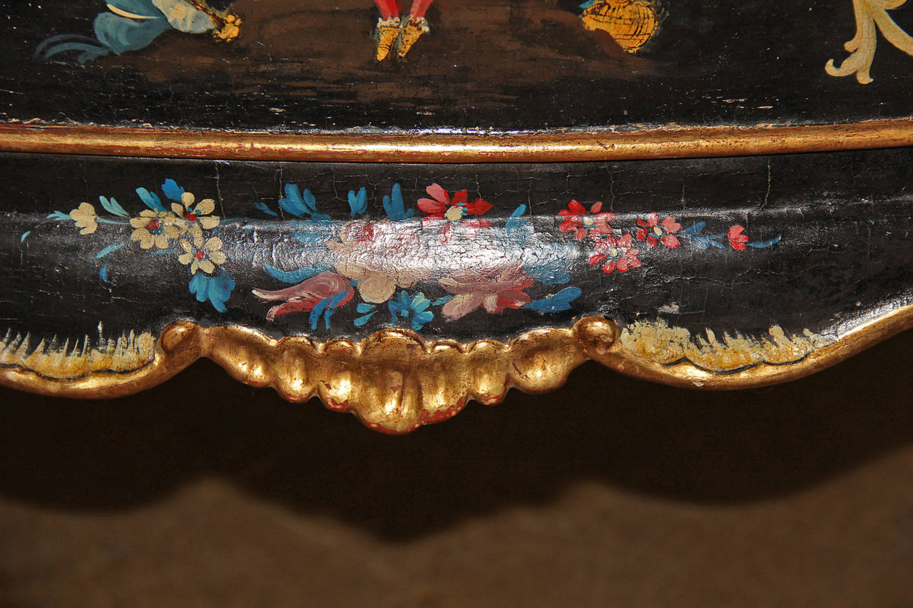 18th Century Venetian Rococo Chinoiserie Polychrome Cassetone Piccolo, Lowboy For Sale 3