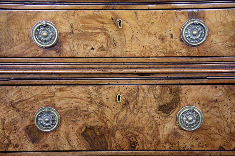 An Impressive 19th Century English Olive Wood Partners' Desk, with nine functioning drawers on each side, and with a later C. Mariani glazed leather and gilt embossed writing surface