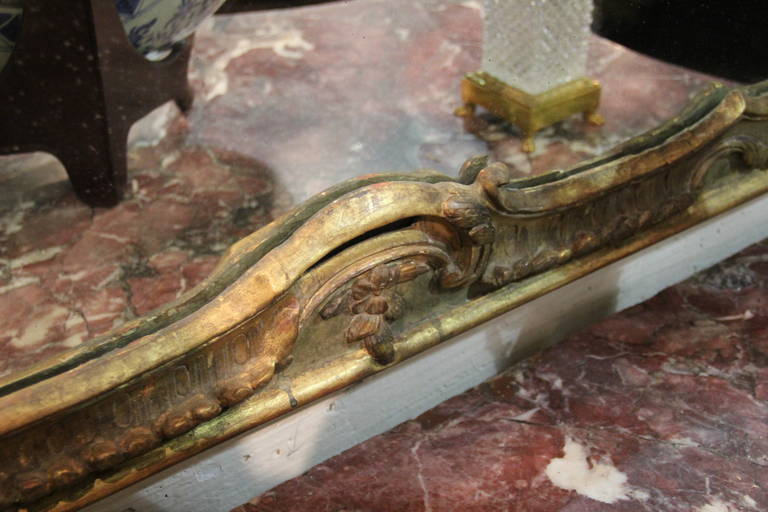 An 18th Century French Polychrome and Parcel Gilt Trumeau Mirror 4