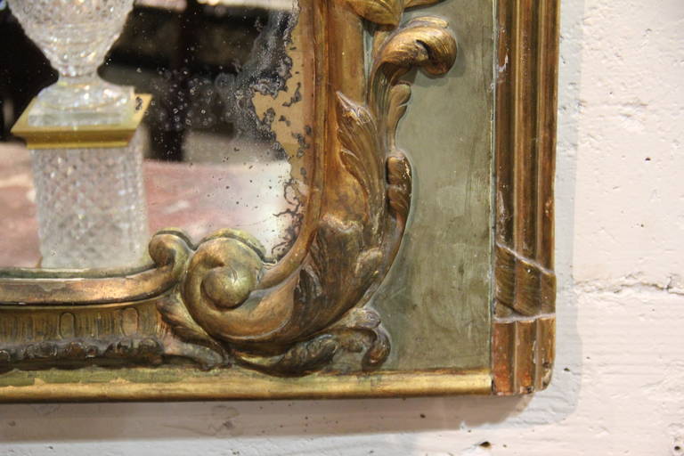 An 18th Century French Polychrome and Parcel Gilt Trumeau Mirror 2