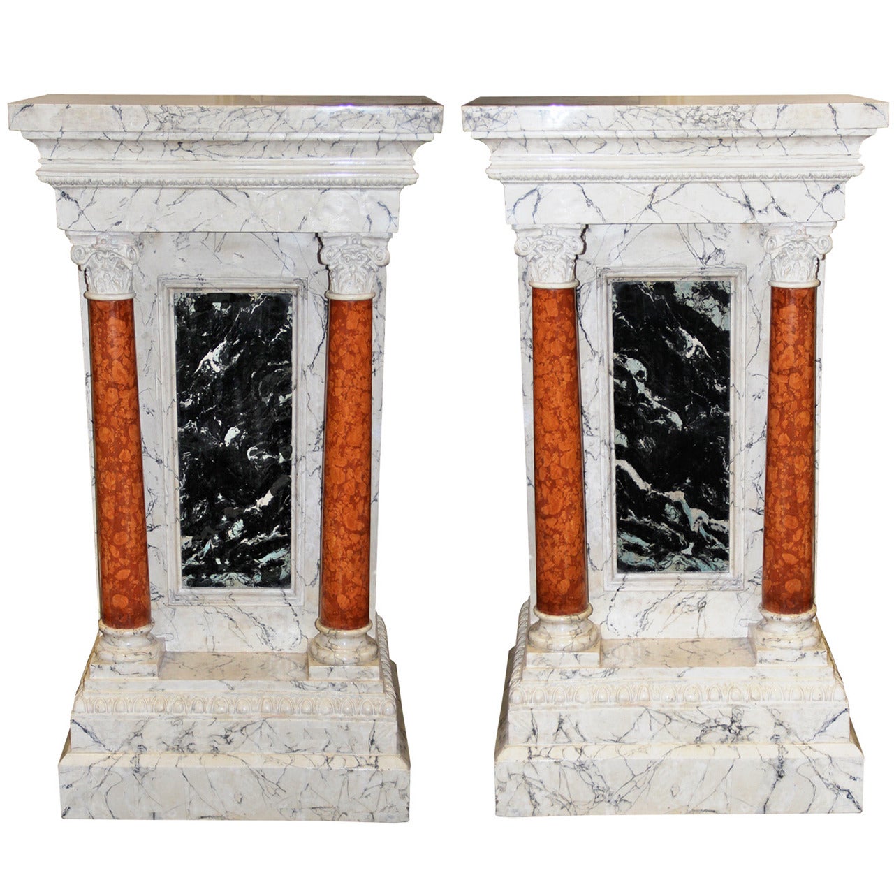 18th Century Pair of Rare Italian Pedestals For Sale