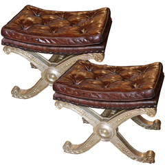 A Pair of 19th Century Italian Curule Benches