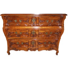 18th Century French Louis XV Cherrywood Tombeau Commode 1