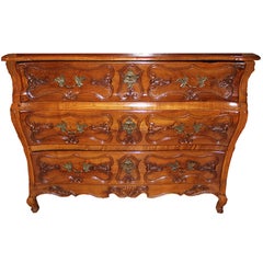 18th Century French Louis XV Cherrywood Tombeau Commode