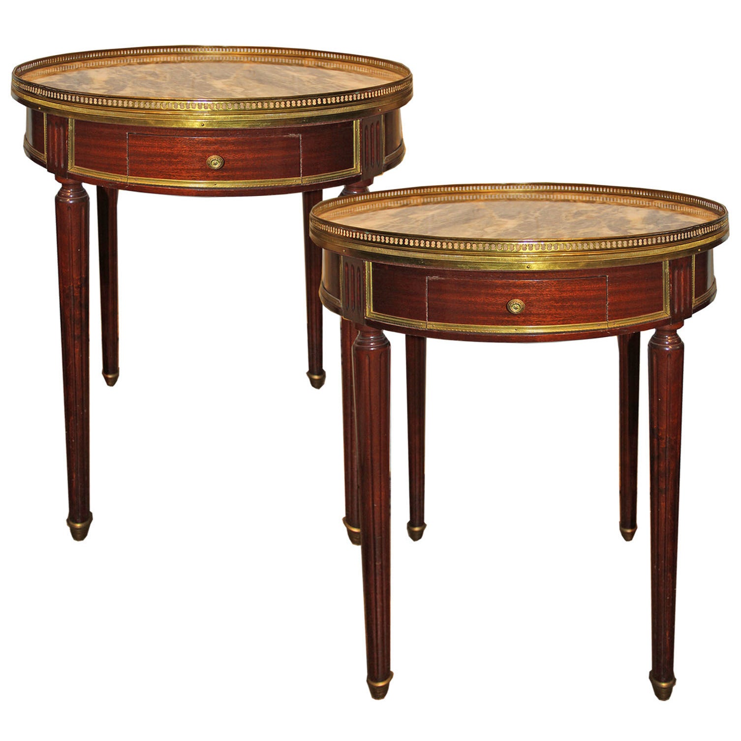 Pair of 19th Century French Mahogany Bouillotte Tables For Sale
