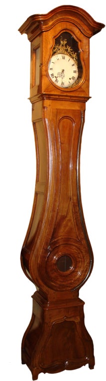 18th Century French Louis XVI Walnut Tall Case Clock In Excellent Condition For Sale In San Francisco, CA