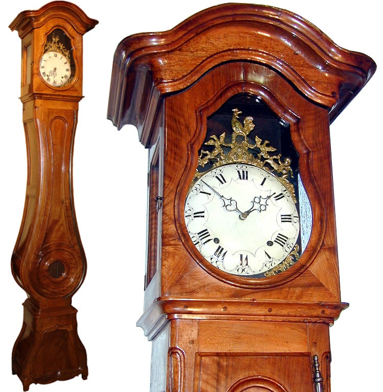 18th Century French Louis XVI Walnut Tall Case Clock