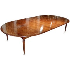 18th Century French Directoire Cherry, Ebony and Satinwood Dining Table