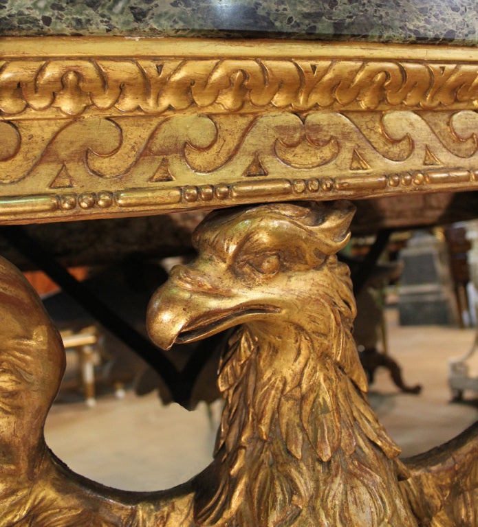 18th Century and Earlier A Rare Pair of English George II Palladian Giltwood Consoles