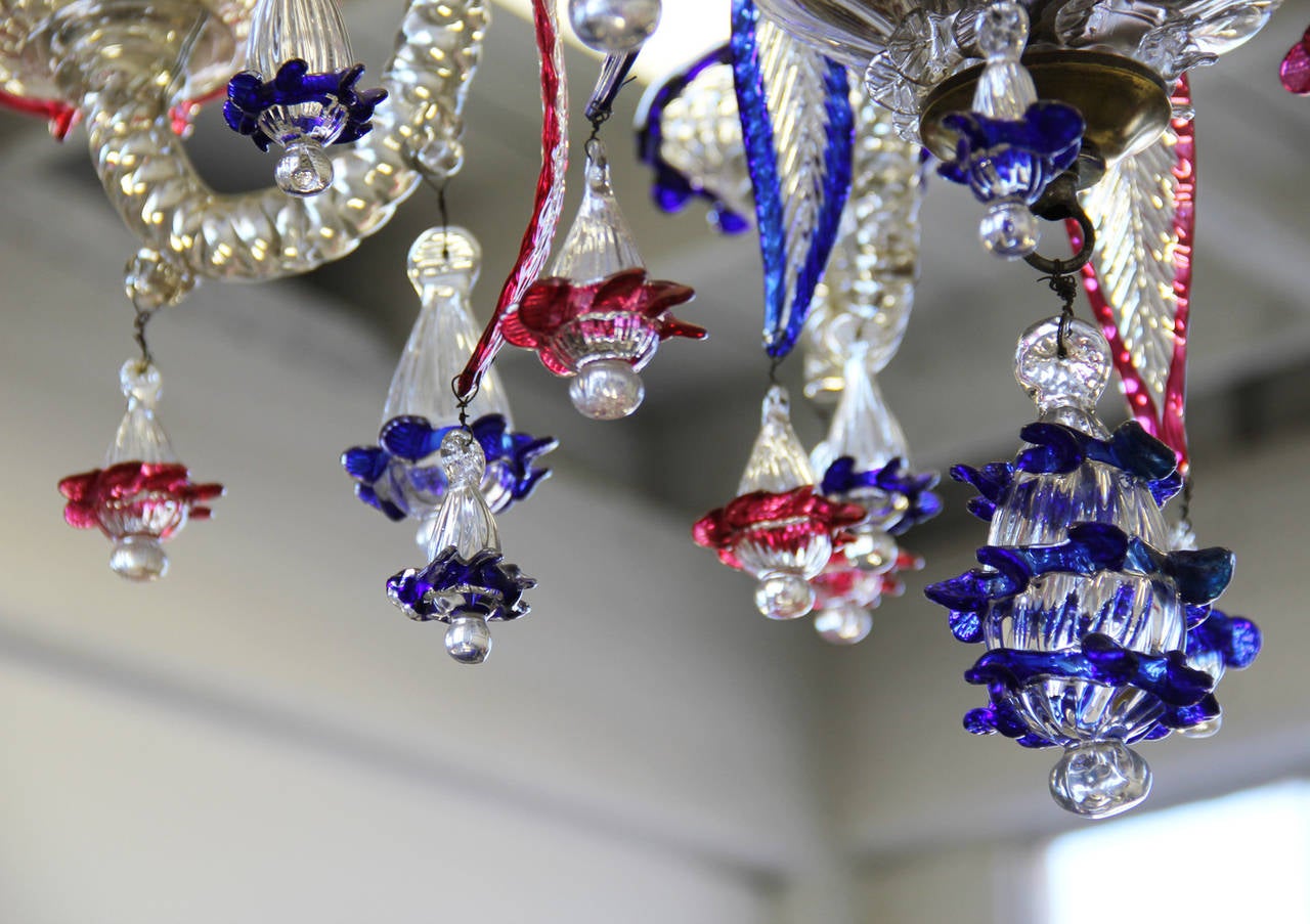 19th Century Murano Blown Glass Chandelier For Sale 6