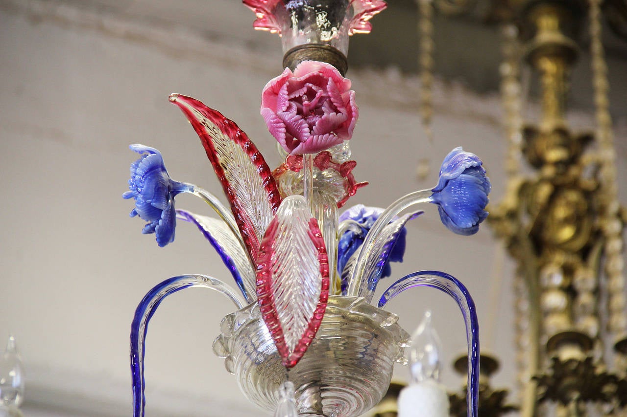 Italian 19th Century Murano Blown Glass Chandelier For Sale